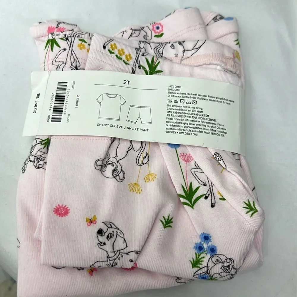 Janie and Jack 100049410 Pink Good Night Short Pajama Disney Friends NWT 2T